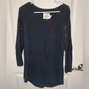 H&M Gray Sweater with Gold Accents